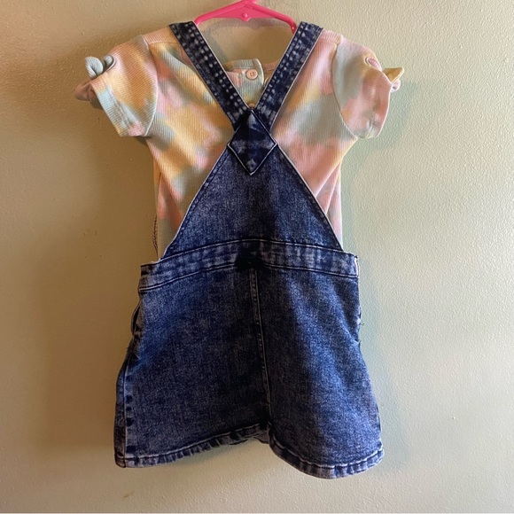 Little Lass Unicorn Skirt Overall With Pockets And Matching Shirt Size 3T - Picture 9 of 9